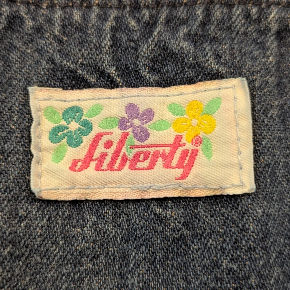 Vintage Liberty Girls Denim Overalls Jumper Dress USA Made 100% Cotton Sz 2T